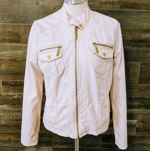 New Look Blush Faux Leather Jacket Medium